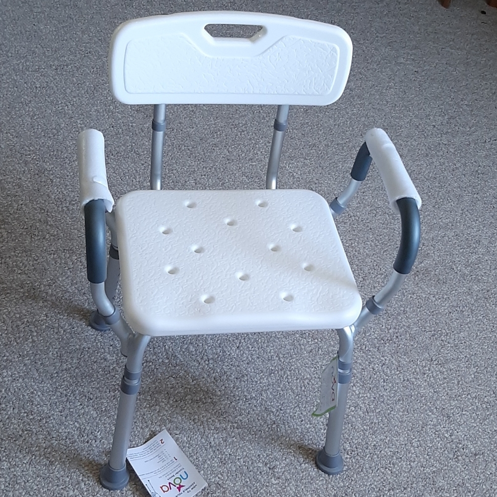 New NOVA Bath & Shower Seat with Arms and Backrest